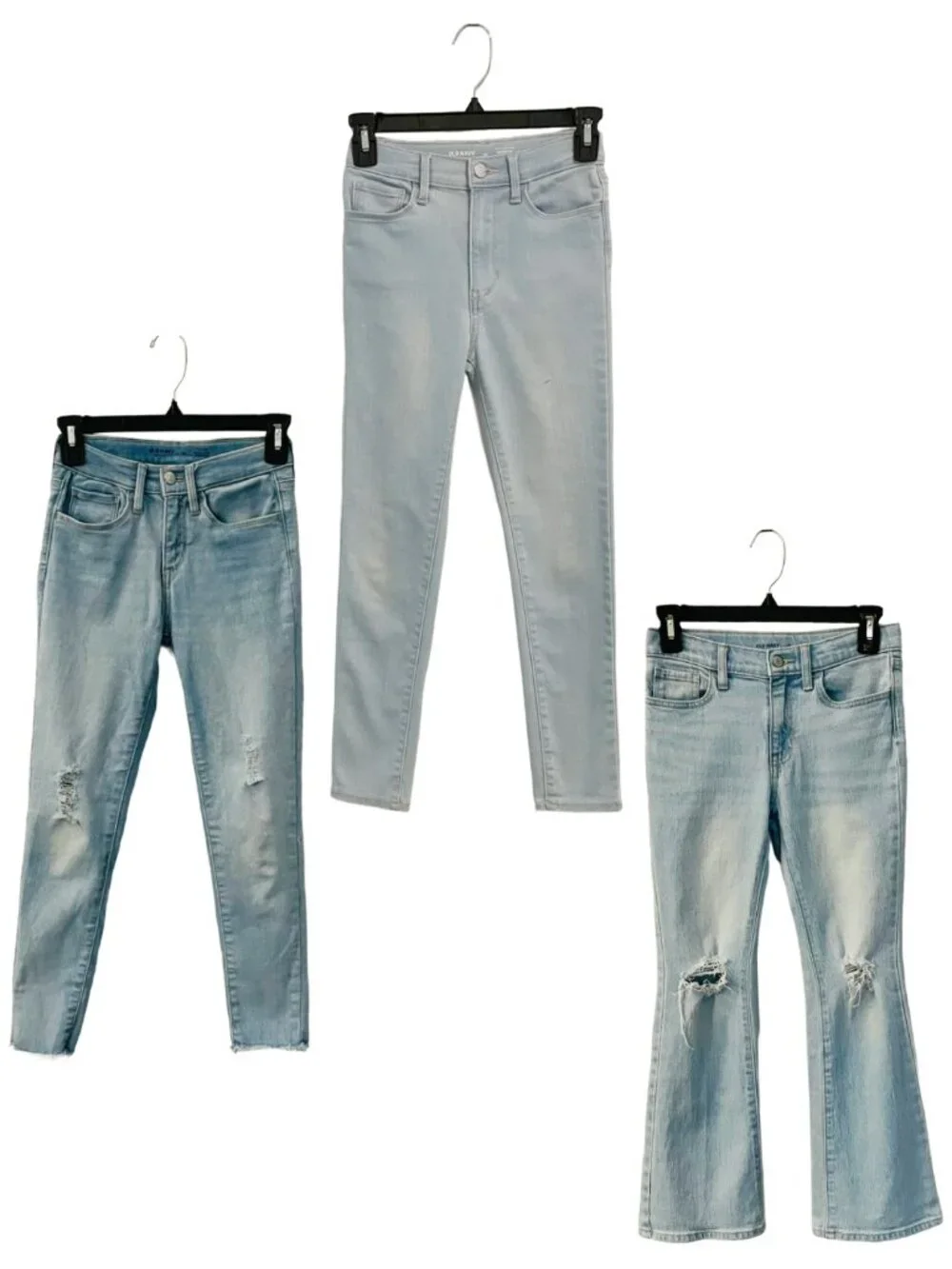 Girls Size 10 Jeans Bundle Old Navy Flare Rockstar Jeggings 3 Pair